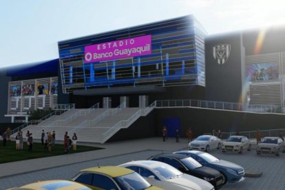 El estadio está ubicado en Sangolquí. La construcción inició hace varios meses.