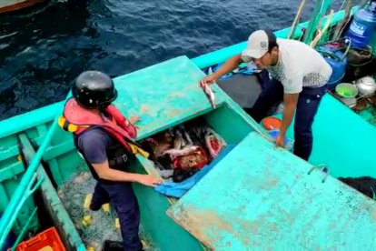 Los tripulantes de las embarcaciones extranjeras tenían gran cantidad de peces capturados.