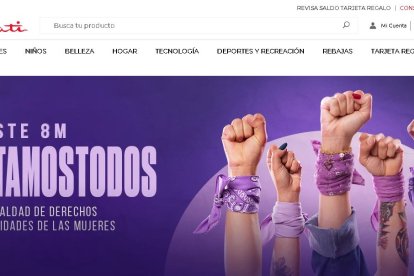 De Prati cambió el color de su página web a violeta para identificarse con la lucha femenina.