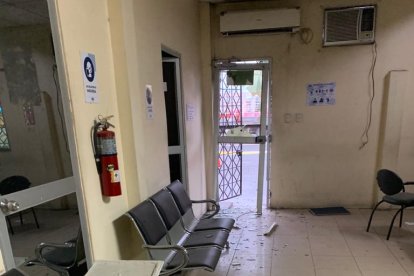 Así quedó el interior de la Fiscalía tras la explosión.