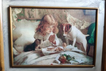 Esta es la pintura que resultó intacta, a pesar de que otros cuadros sí se quemaron.