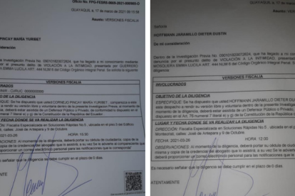 Foto de las denuncias de algunos de los citados.