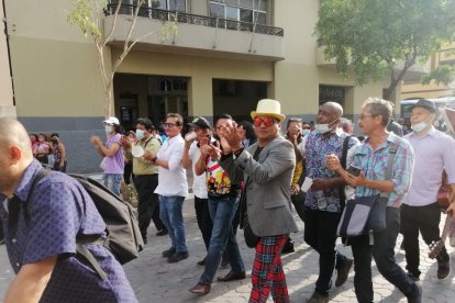 Marcha por el centro de Guayaquil.