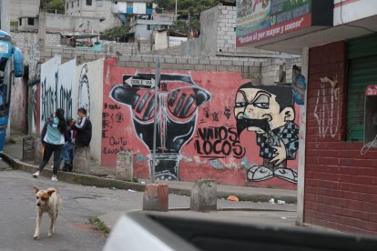 En el barrio hay varios murales con alusiones a la agrupación.