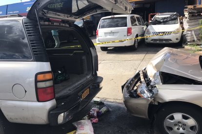 Así quedó el maletero en el cual se encontraba Nancy. Ella estaba por entregar alimentos a personas contagiadas de coronavirus.