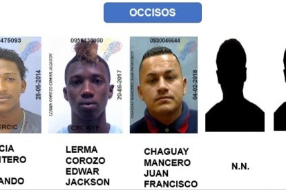 Tres de los cinco fallecidos.