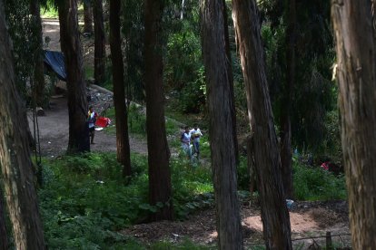 A los infractores no les dio miedo lanzarse a la hondonada.
