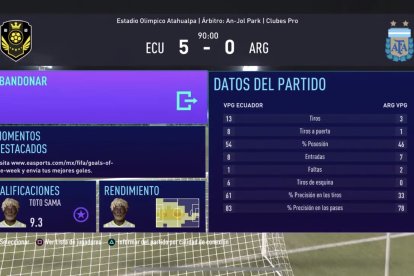 Las estadísticas de la final de vuelta.