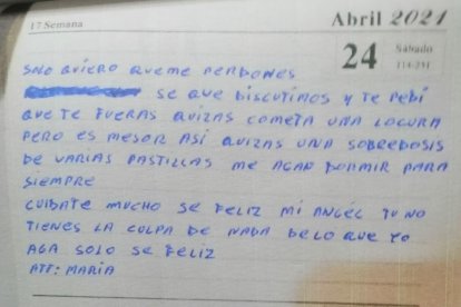 Cerca del cuerpo fue encontrada una carta.