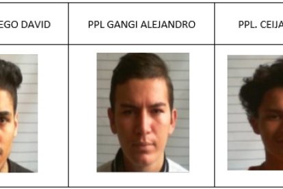 Los tres internos que se esfumaron de la cárcel de Cotopaxi.