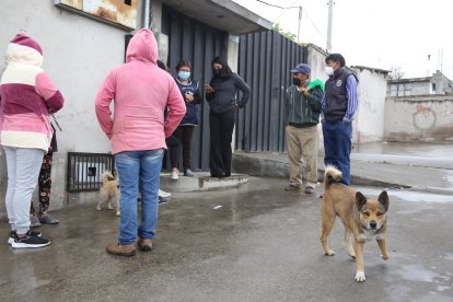 Algunos se acercaron a la casa del sospechoso acompañados de una activista animalista.