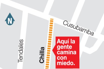 La calle tiene cerca de 300 metros de punta a punta.