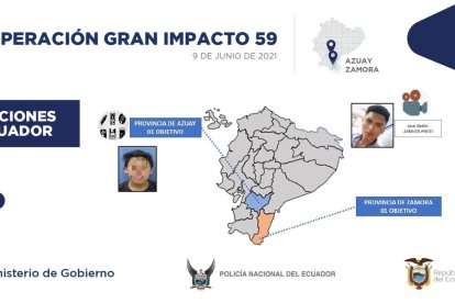 En Ecuador los sospechosos fueron capturados en Azuay Zamora Chinchipe.