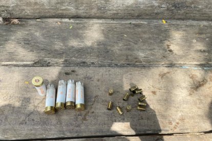 Los indicios balísticos que quedaron tras el ataque.