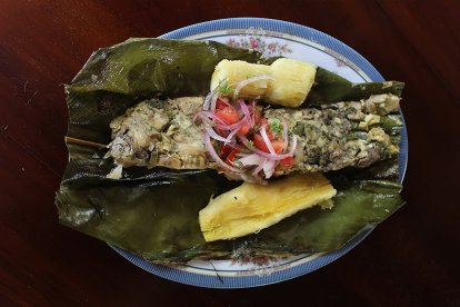 El ayampaco, uno de los platos típicos de la localidad.