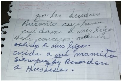 El chimboracense escribió una carta donde explica los motivos de su suicidio.