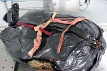 El cadáver de la chica estaba dentro de un saco de yute y de una funda negra.