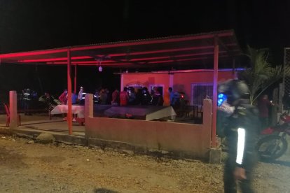 El local donde se desalojó a los jugadores.