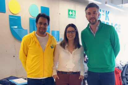 Enrique Villamarin, CEO de Tul; Gisela Montalvo, Directora Ejecutiva de Cámara de Innovación y  Tecnología Ecuatoriana, CITEC;  Enrique Villamarín, Country Manager de Tul en Ecuador.