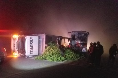Al menos 25 personas viajaban en el bus accidentado la madrugada del lunes.