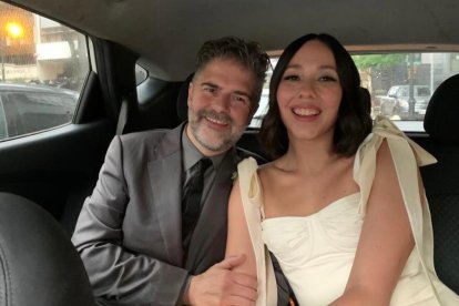 Sebastián Cordero y Karen Cárdenas luego de su enlace.