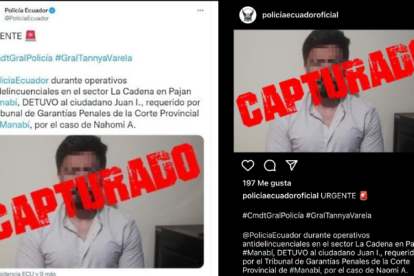 La captura de Juan Carlos Izquierdo fue confirmada por las redes sociales de la Policía Nacional la noche del 28 de diciembre.