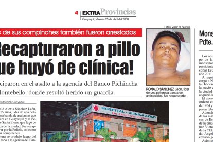 En 2008, Ronald Sánchez fue publicado en los medios de comunicación nacionales tras cometer varios hechos delictivos.