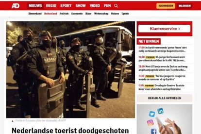 “Turista holandés asesinado a tiros en Ecuador, ministerio tiene contacto con familia”, publicó uno de los medios de comunicación de Holanda.