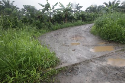 A lo largo de la carretera existen caminos que llevan hacia áreas rurales.