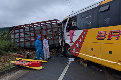 Los automotores involucrados en el fatal accidente.