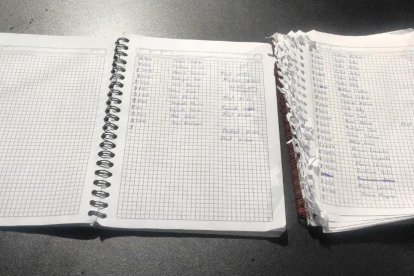 También se localizaron cuadernos con unas listas de nombres.