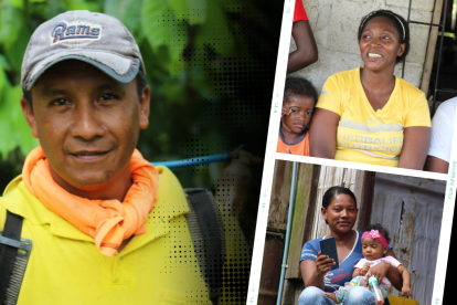 Oswaldo Morán, Inés Guagua y Yadira Quiñónez