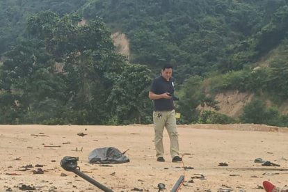 Este drone fue encontrado cerca de los cadáveres.