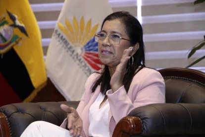 La asambleísta Guadalupe Llori cuando aún era presidenta.