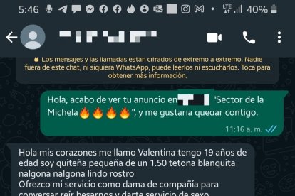 Los servicios pueden detallarse a través de mensajes de WhatsApp.