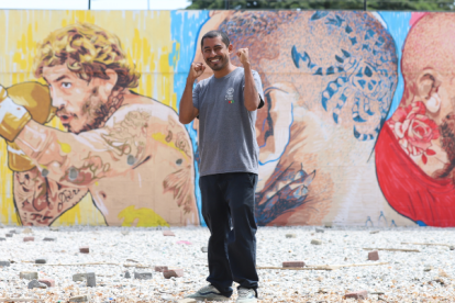 Gabo Peña pintó a Chito Vera en sus distintas facetas como peleador.