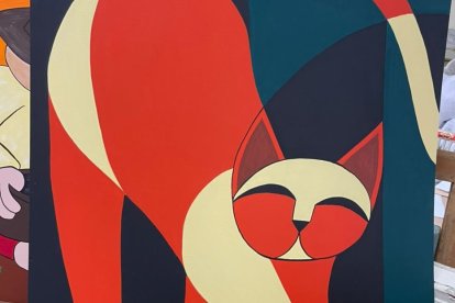 Pocos colores, pero harta creatividad se pudo apreciar en los trabajos  que están en venta.