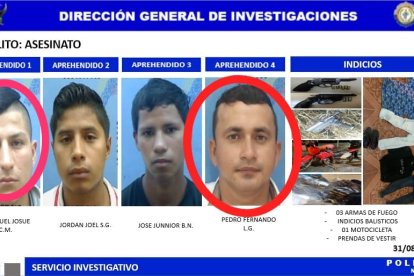 Los detenidos por el asesinato del policía.