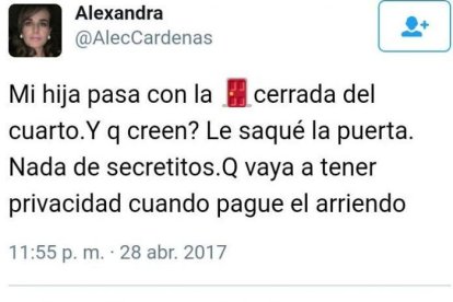 Tuit de la viceministra.