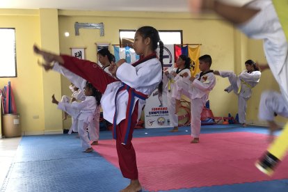 Zaynab Castillo en pleno entrenamiento. Previo al Panamericano de Colombia, su práctica se intensifica.