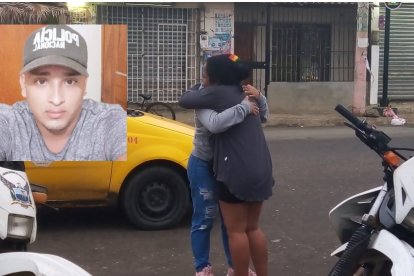 El dolor de la esposa de Érick Joel Bonilla (foto cuadro) al conocer de su muerte.