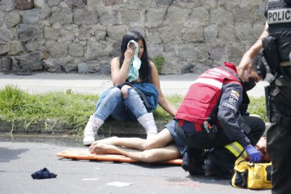 La mujer fue golpeada con su acompañante.