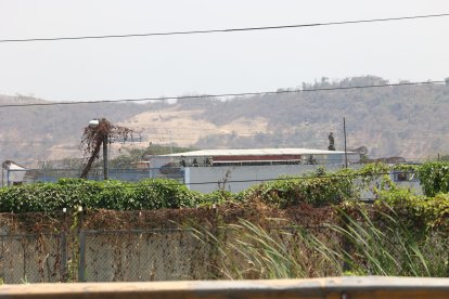 Uniformados de las FF. AA. y de la Policía mantienen la vigilancia desde lo alto.