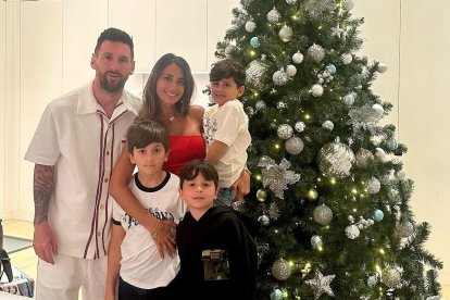 Lionel Messi festejó la fiesta de Navidad junto a su familia.