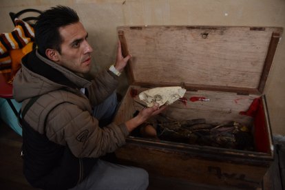 Estos son parte de los restos óseos que han encontrado mientras remodelaban la casa.