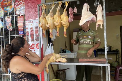Los negocios de venta de carne de pollo también se afectaron por la enfermedad.