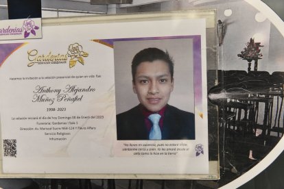 Esquela del velorio de Anthony Muñoz, hincha de Liga de Quito.