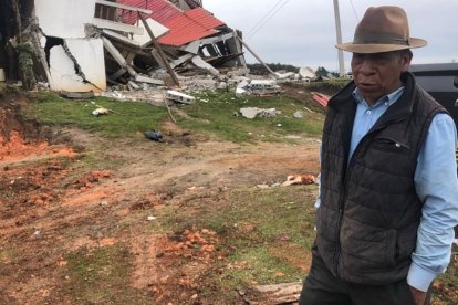 Juan Ayabaca es uno de los moradores que perdió su casa en la localidad de Sunsun.