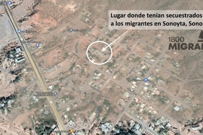 El mapa, ofrecido por una organización de ayuda, señala la 'cuartería' (viviendas) de donde fueron rescatados los ecuatorianos.