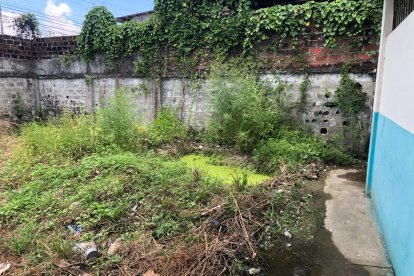 La Unidad Educativa Francisco Robles sigue con agua acumulada.